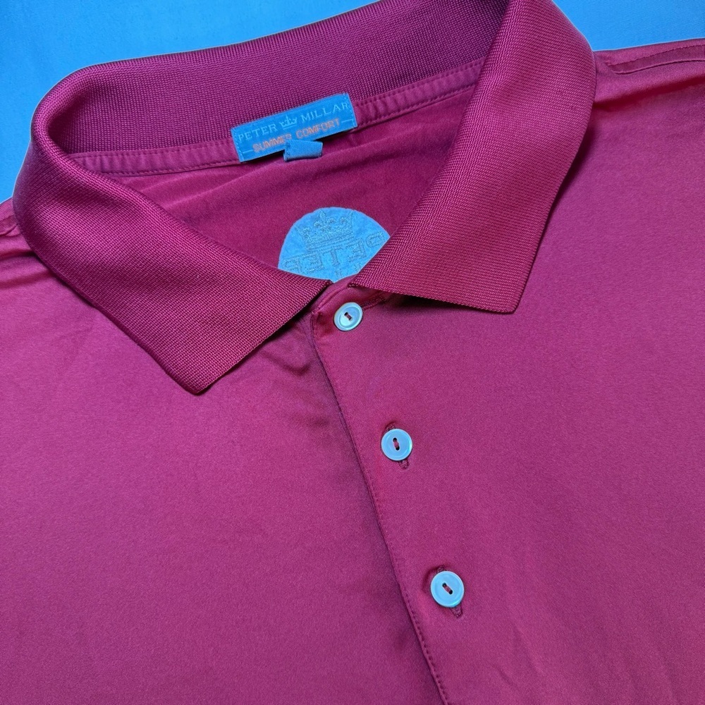 Peter Millar Polo Shirt Size XL Burgundy Red Summer Comfort Short Sleeve Golf